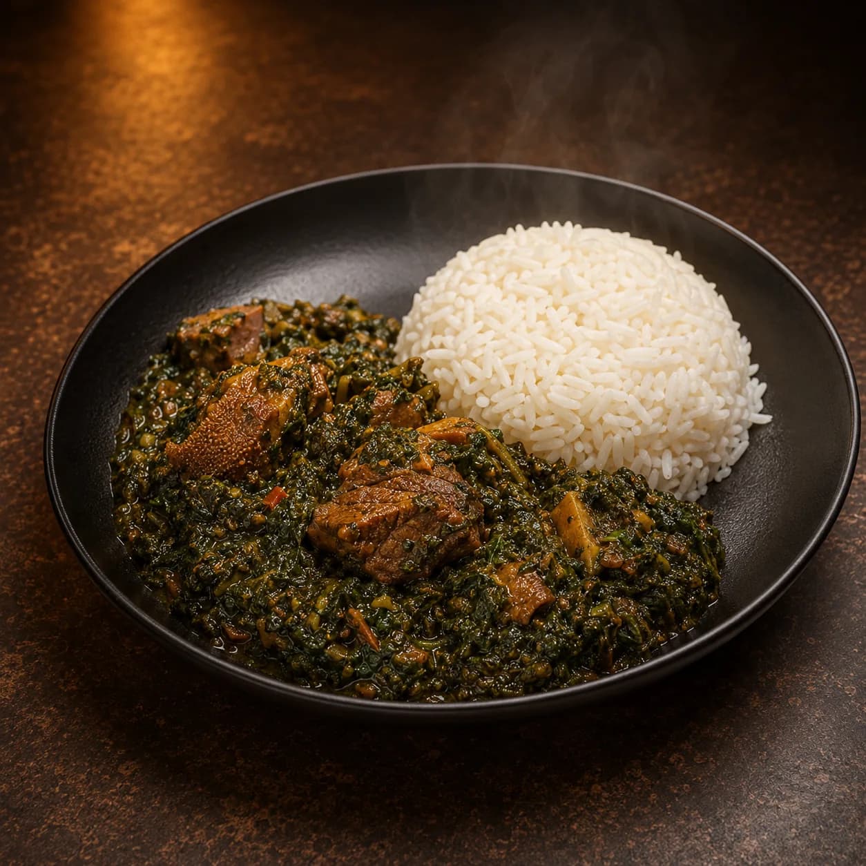 Sauce épinards & riz blanc