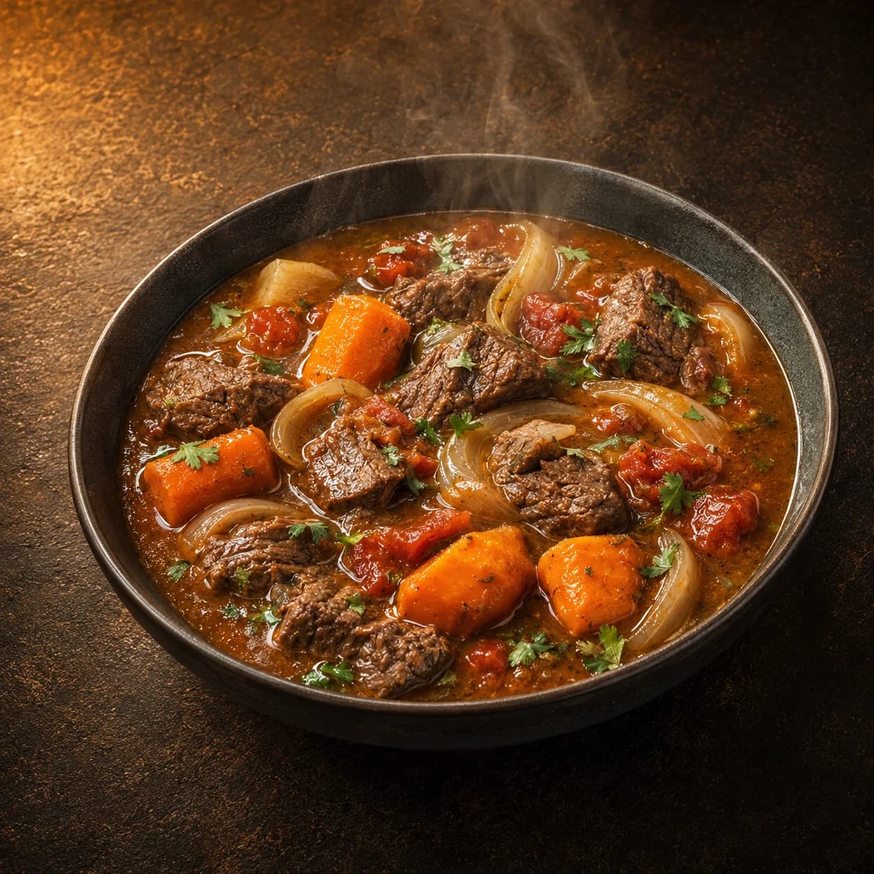 Soupe de viande de bœuf mijotée